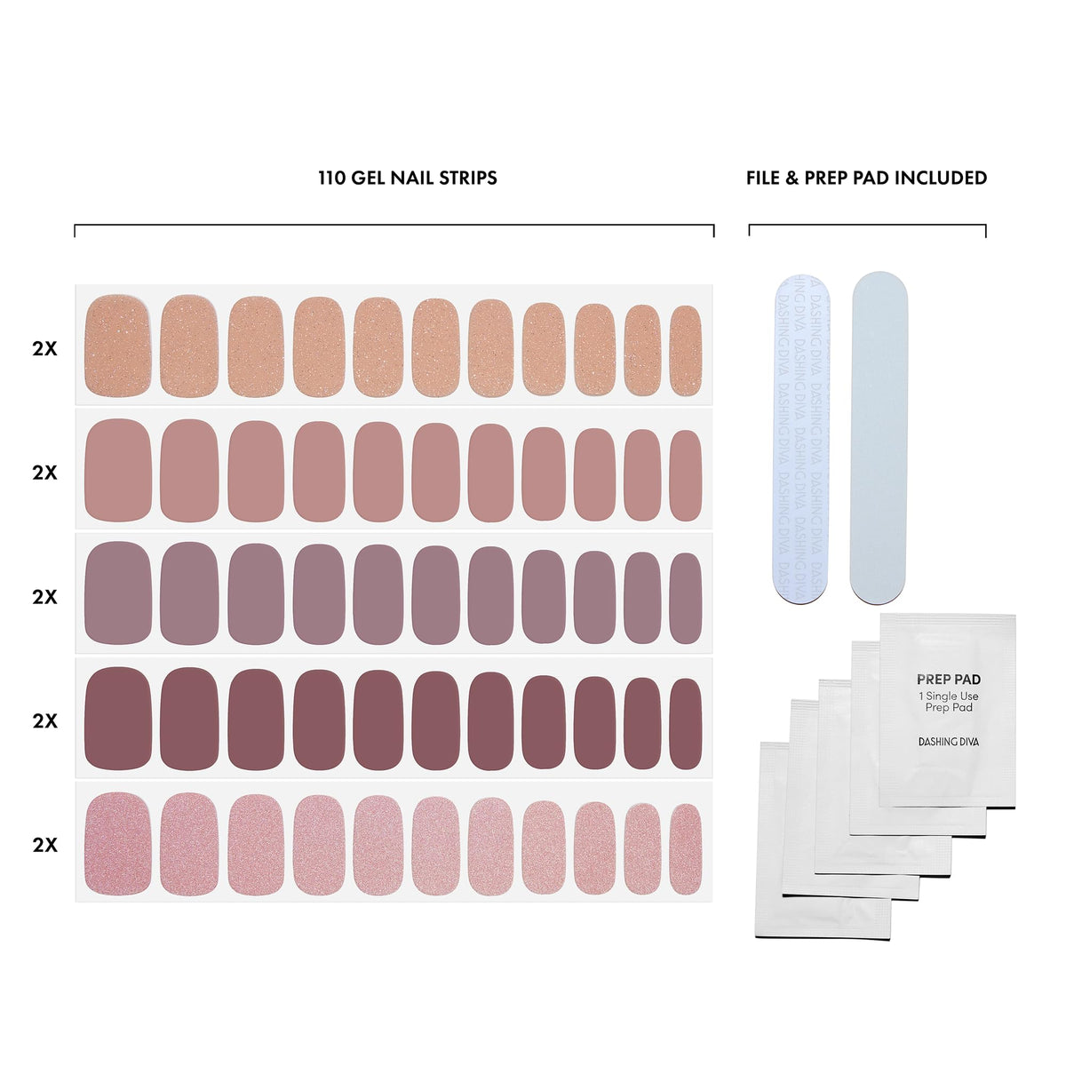 Dashing Diva nail strips with prep pads and nail files