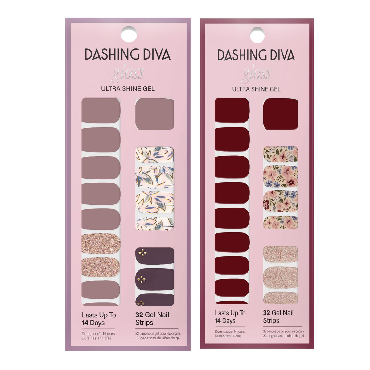 Dashing Diva Wildflower nail strips displayed on a nail file