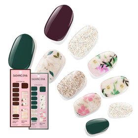 Dashing Diva Winter Florals Nail Strips Bundle front view