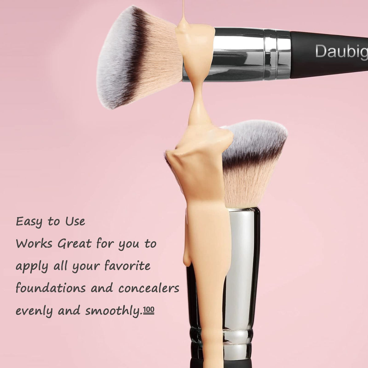 Daubigny brush demonstrating dual-ended design for makeup application