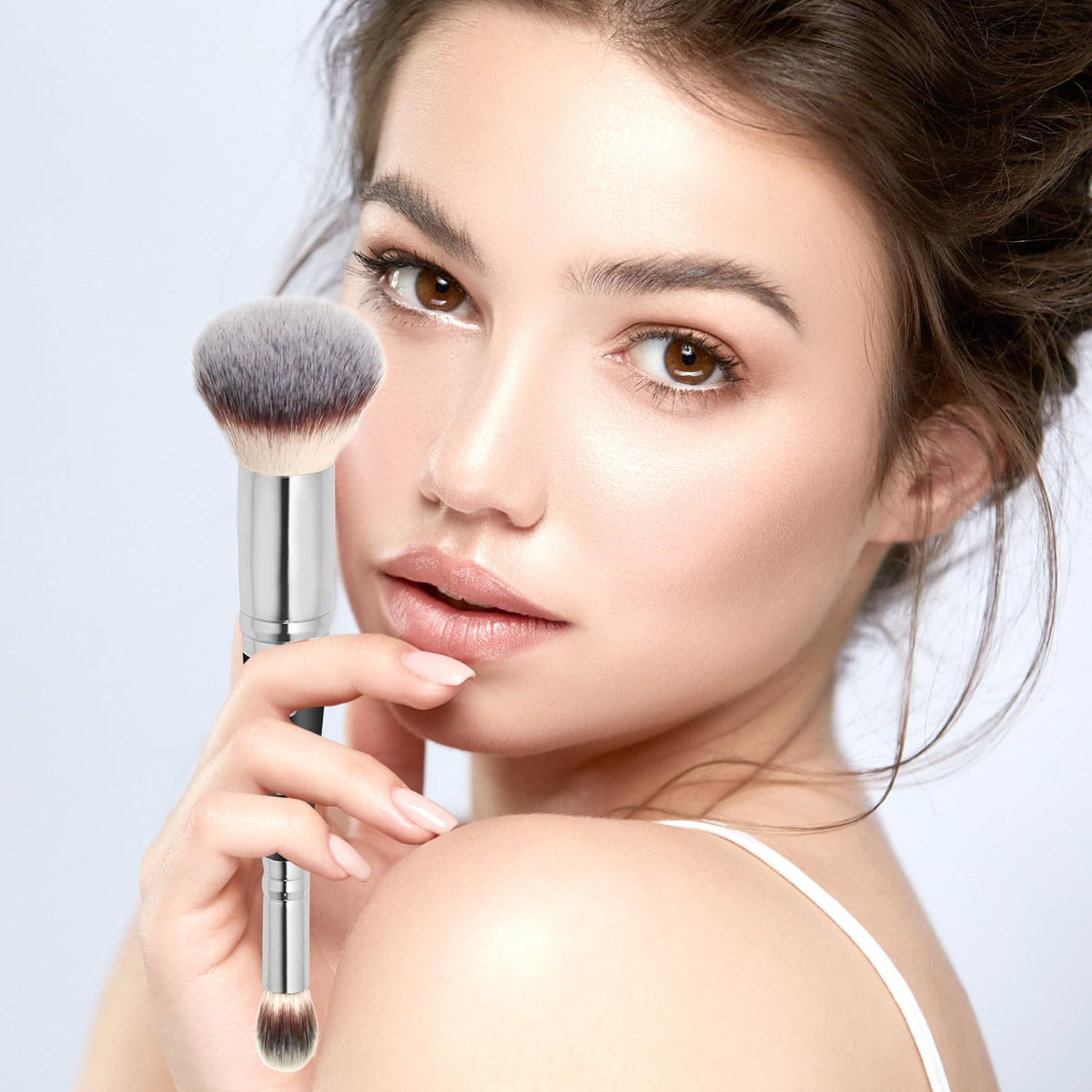 Daubigny Dual-ended Concealer Brush close-up showing precision-cut head