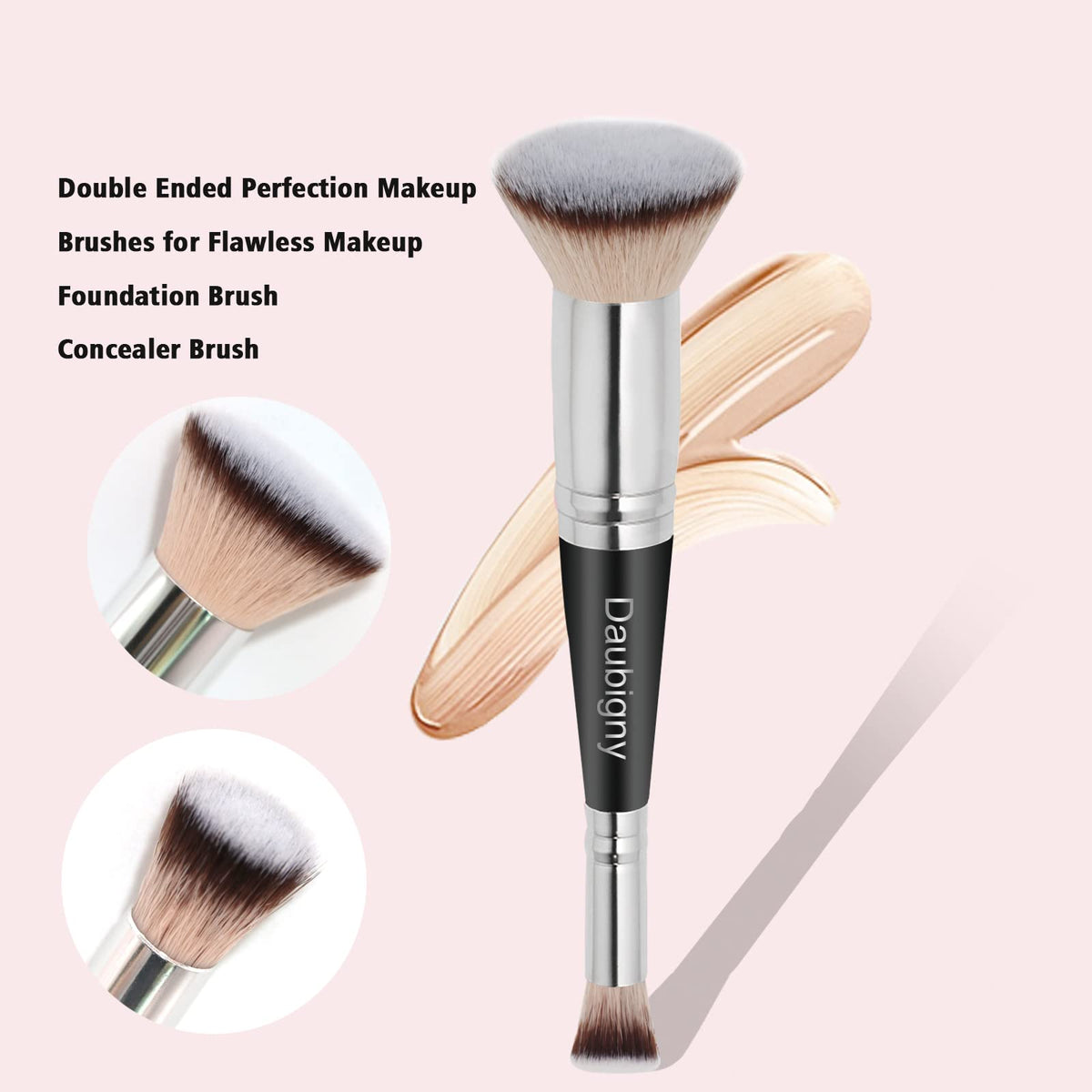 Daubigny Dual-ended Pro Foundation Brush in a makeup setting