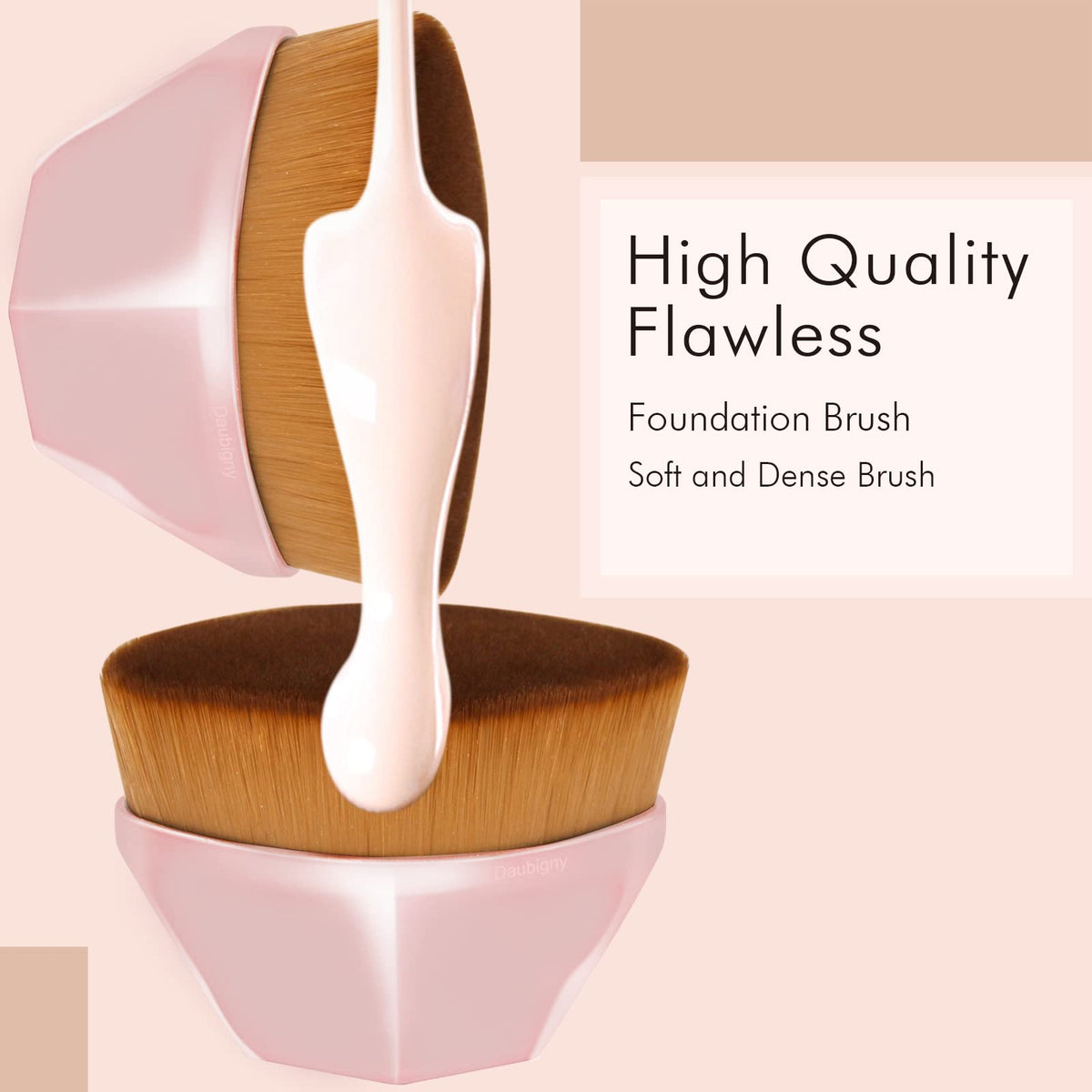 Daubigny Flat Top Kabuki Brush demonstrating application on skin