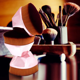 Daubigny Foundation Brush displayed on a vanity
