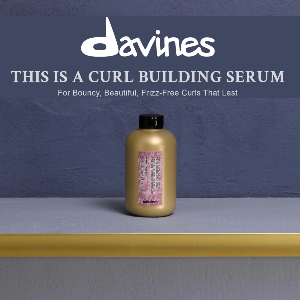 Davines Curl Building Serum application on curly hair