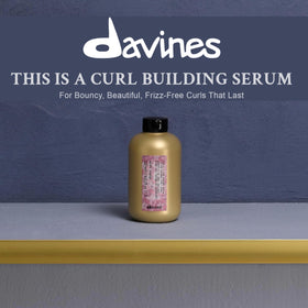Davines Curl Building Serum application on curly hair