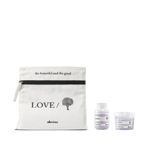 Davines LOVE SMOOTHING Discovery Kit travel size shampoo and conditioner front view