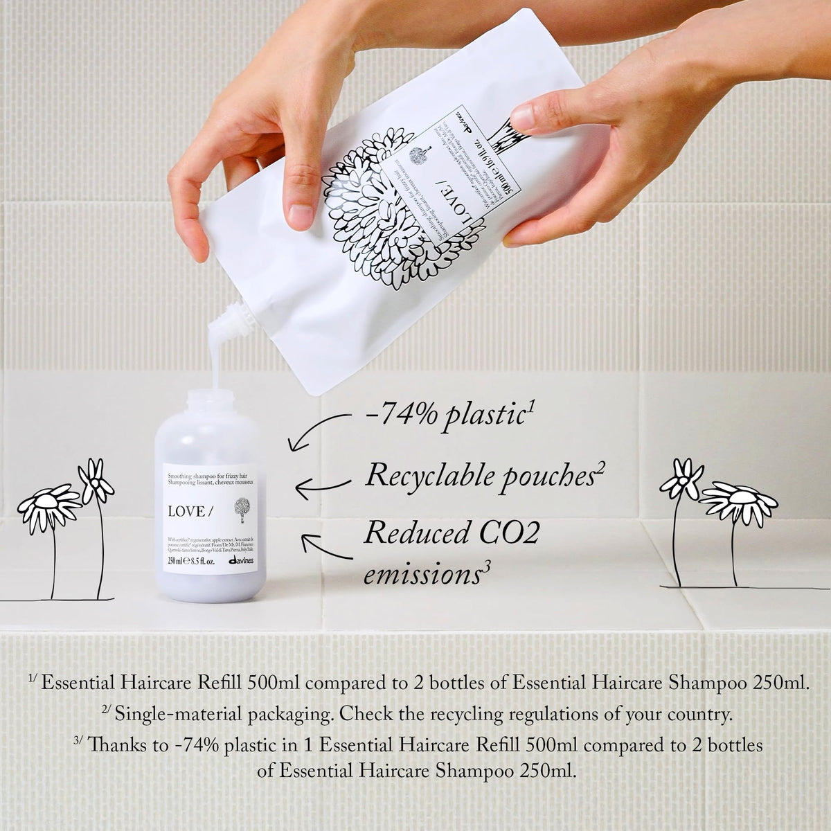Davines LOVE SMOOTHING Shampoo creamy foam texture
