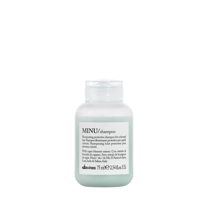 Davines MINU Shampoo 93g front view with caper blossom extract