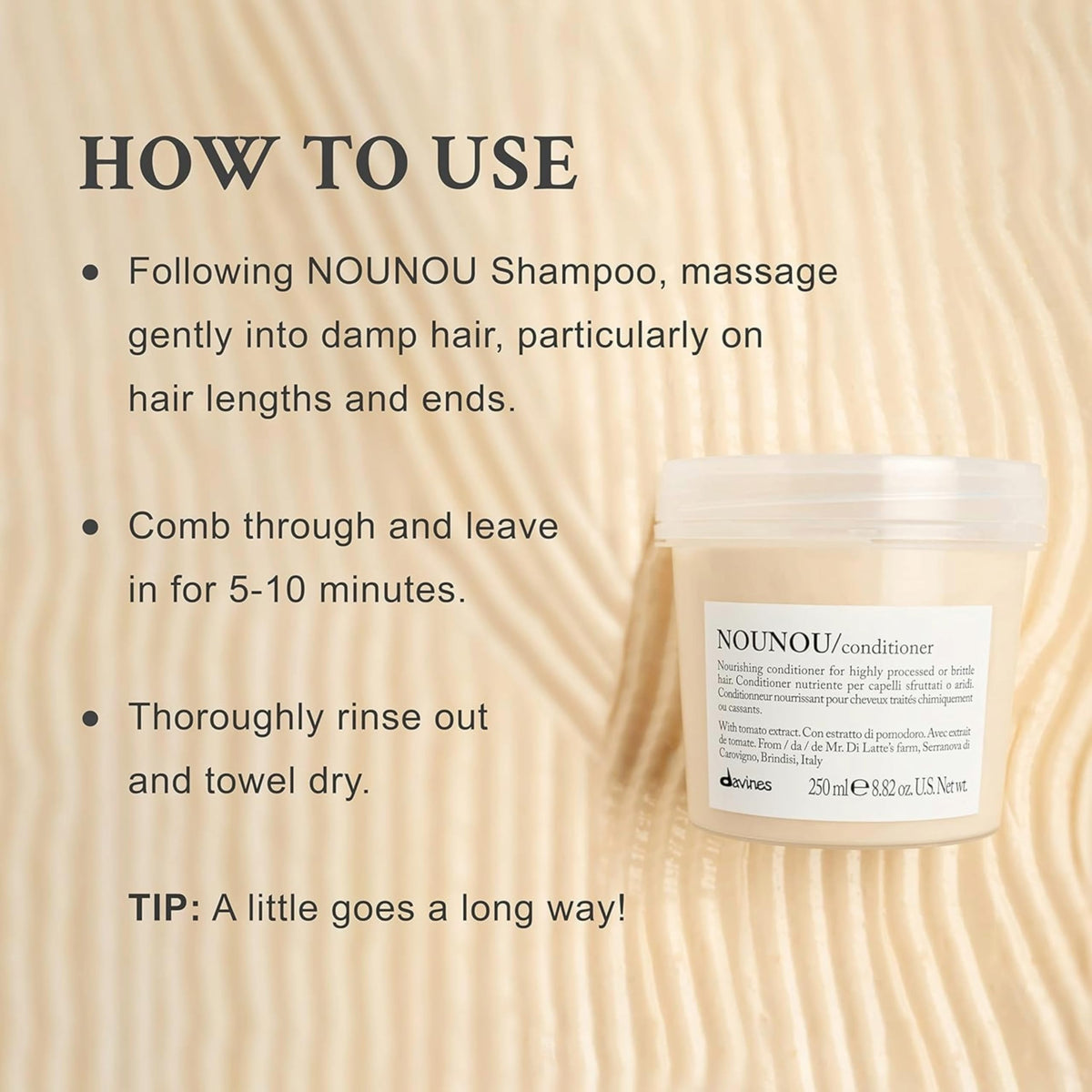 Davines NOUNOU Conditioner in a bathroom setting