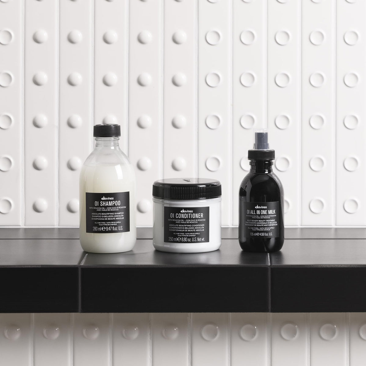 Davines OI Conditioner Daily Softening Silky Cream on a vanity
