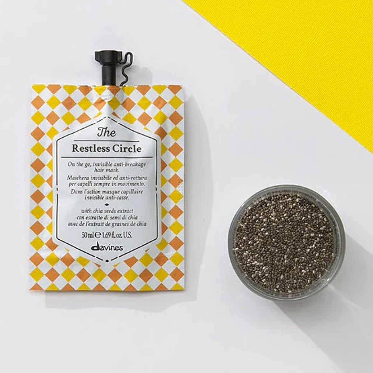 Davines The Restless Circle hair mask application on dry hair
