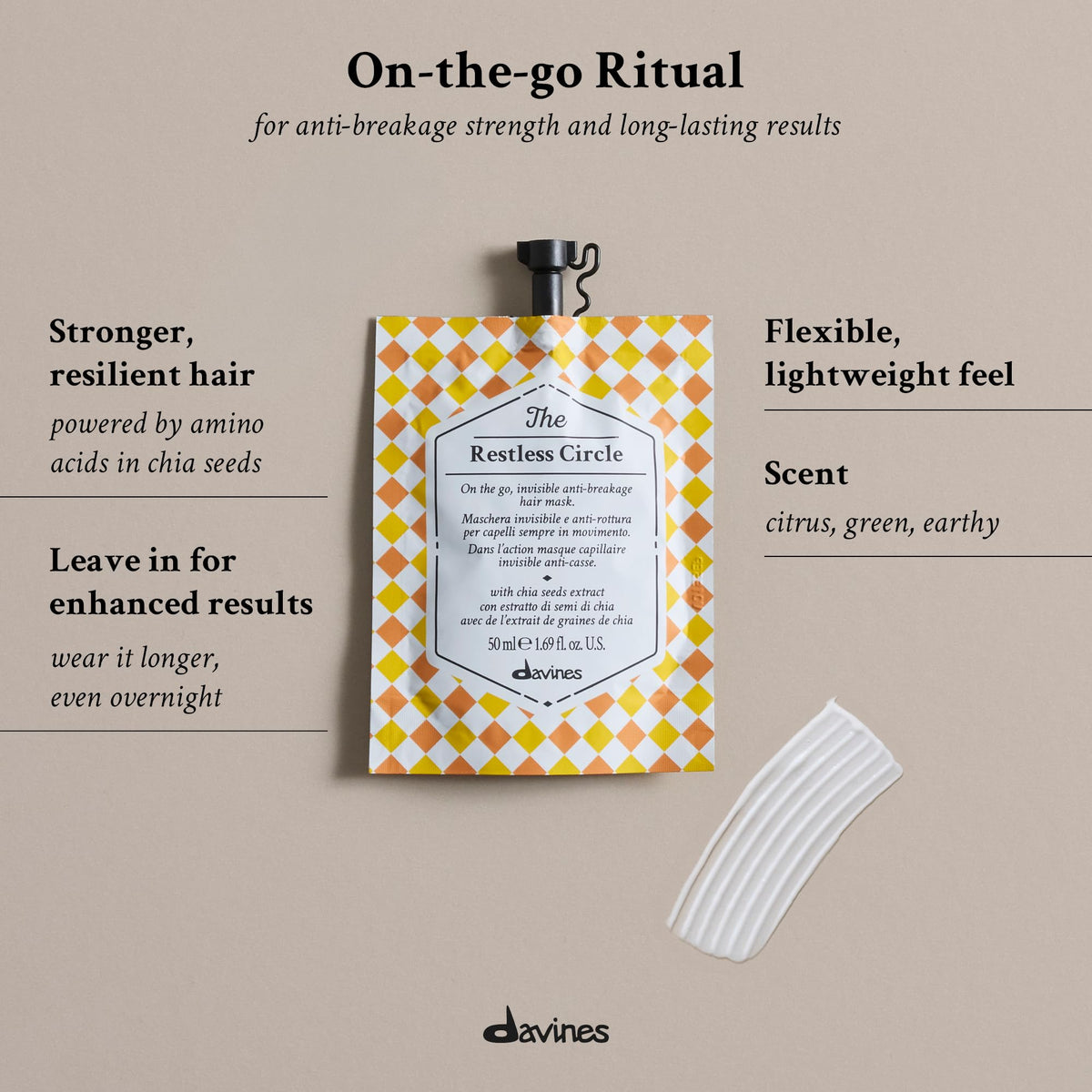 Davines The Restless Circle hair mask packaging side view