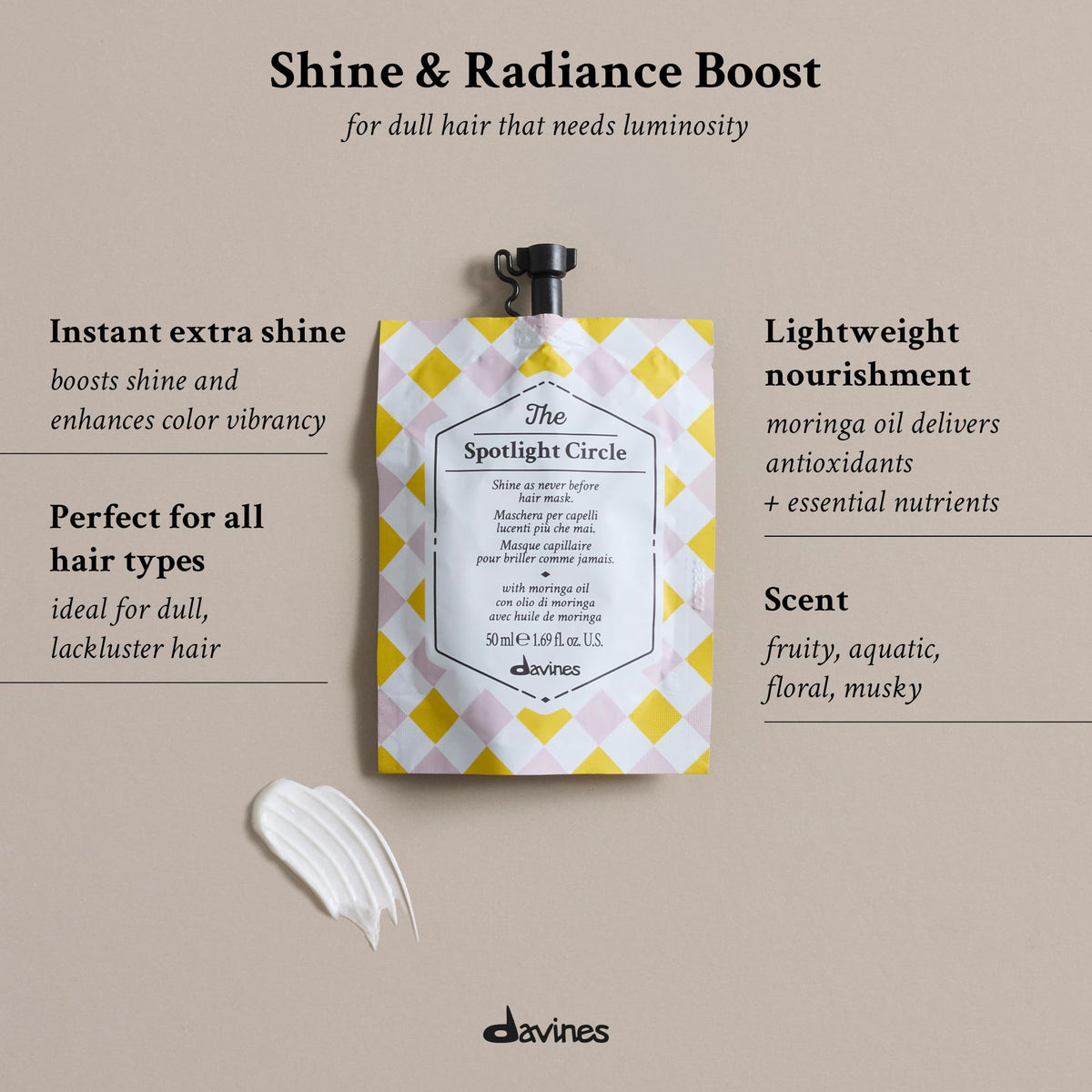Davines The Spotlight Circle Hair Mask 50g back view