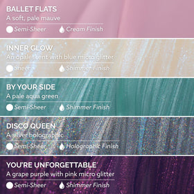 Dazzle Dry Inner Glow opalescent lacquer bottle with blue micro glitter