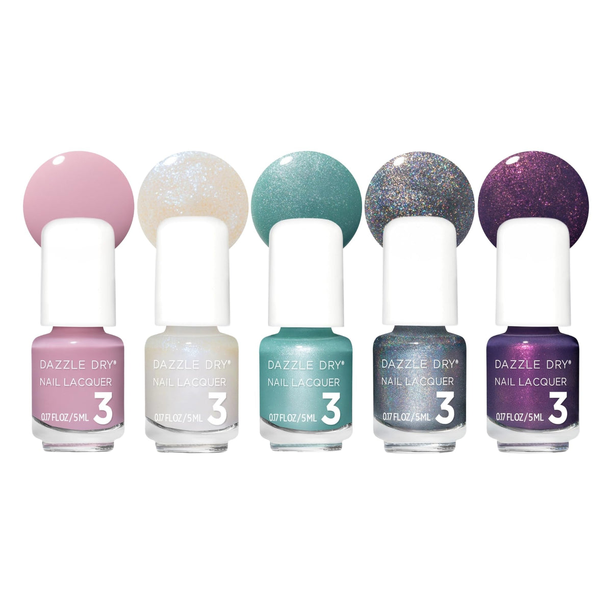 Dazzle Dry Mini Flight 5 Mini Lacquers set front view