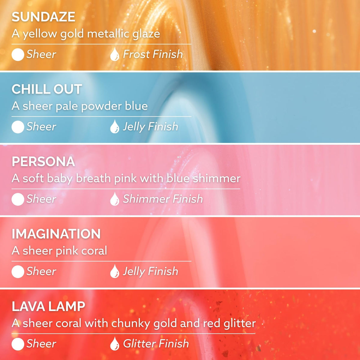 Dazzle Dry Mini Flight application process with vibrant nail colours