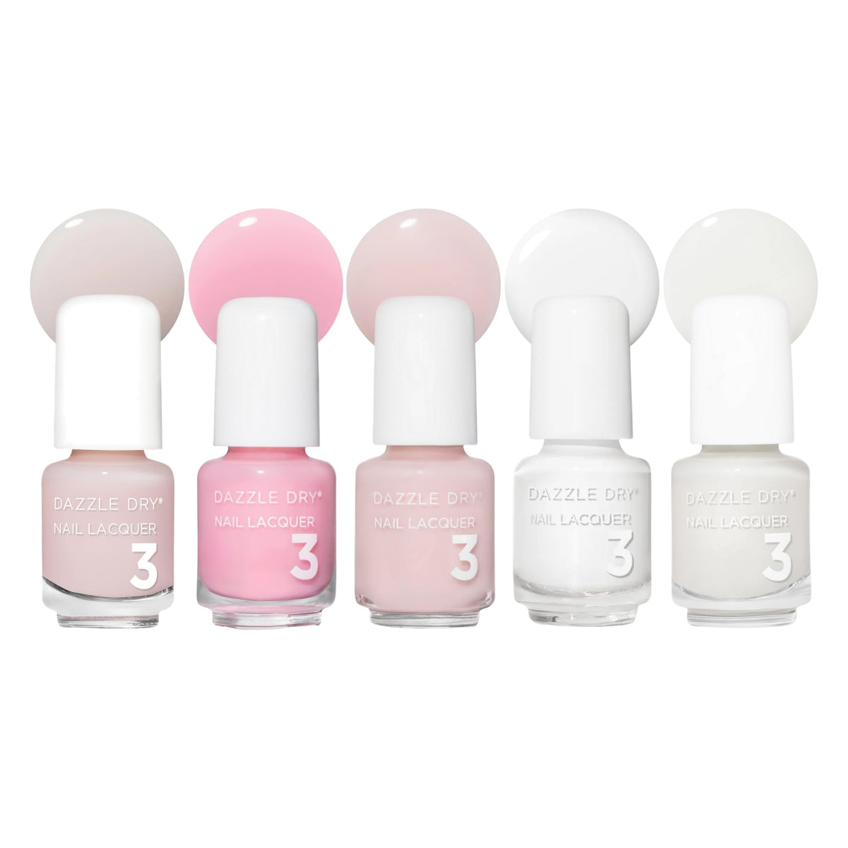 Dazzle Dry Mini Flight French Manicure set with five mini lacquers