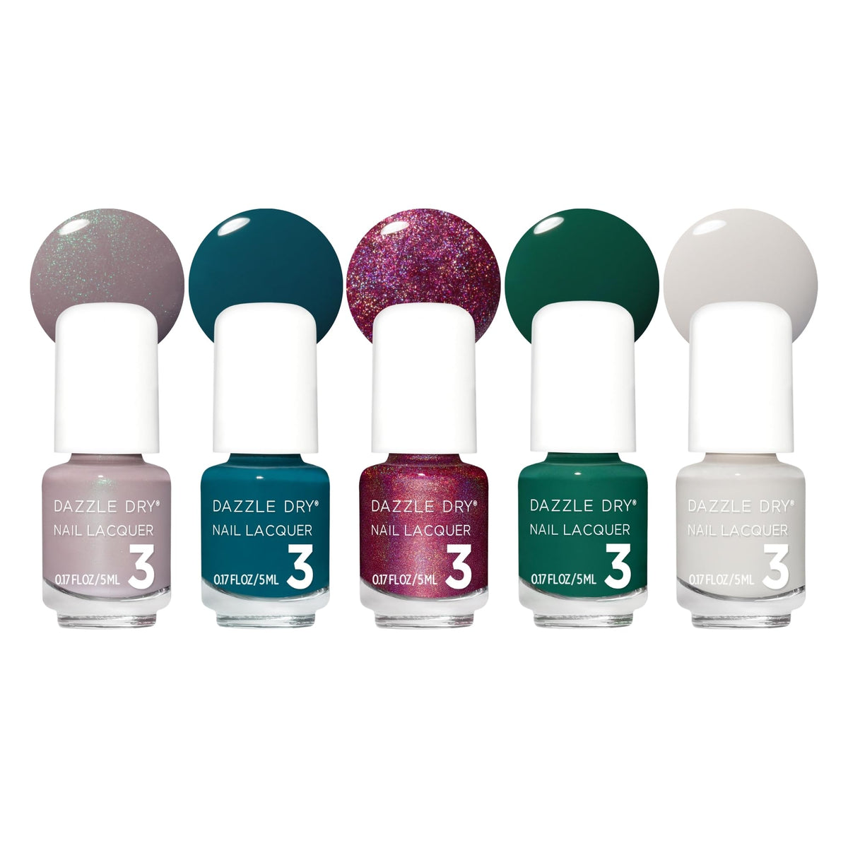 Dazzle Dry Mini Flight Romanticize set with five mini lacquer bottles