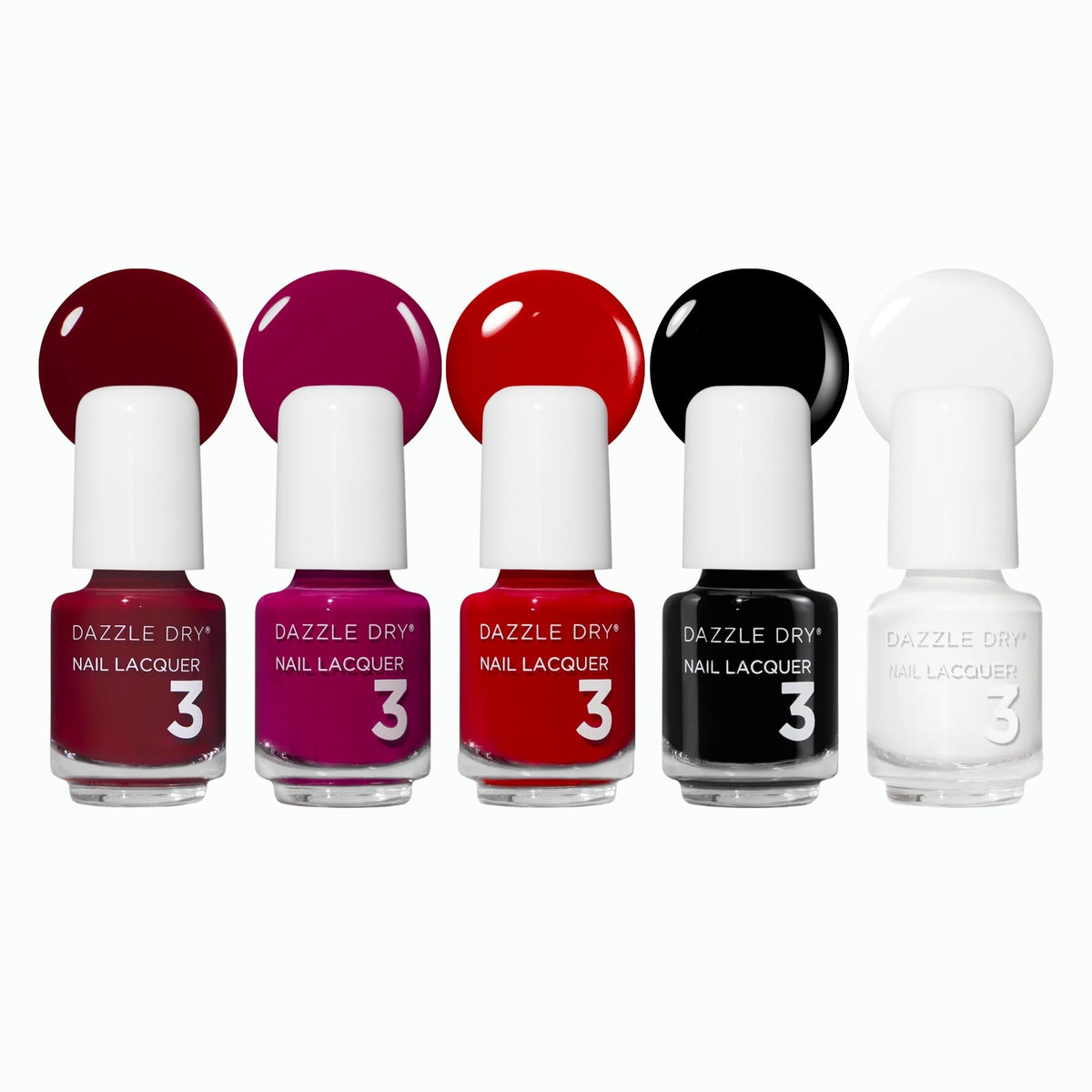 Dazzle Dry Mini Flight set featuring 5 mini lacquer bottles