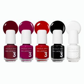 Dazzle Dry Mini Flight set featuring 5 mini lacquer bottles
