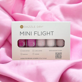 Dazzle Dry Mini Flight with medium bright pink lacquer