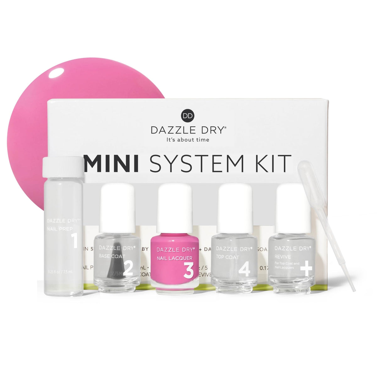 Dazzle Dry Mini Kit Cherry Parfait front view with all products displayed