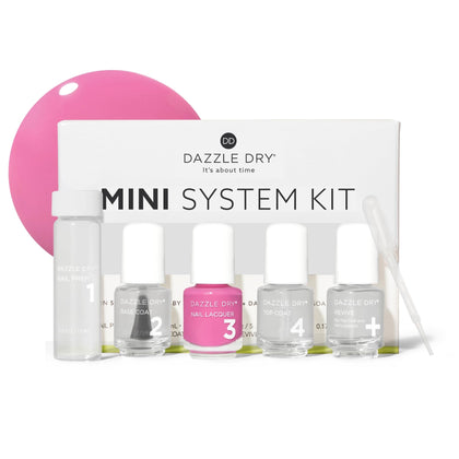 Dazzle Dry Mini Kit Cherry Parfait front view with all products displayed