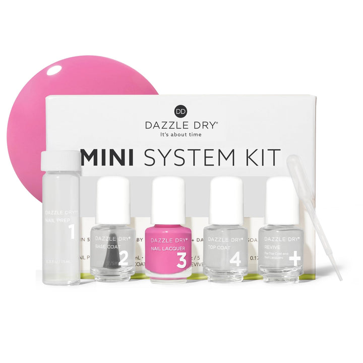 Dazzle Dry Mini Kit Cherry Parfait front view with all products displayed