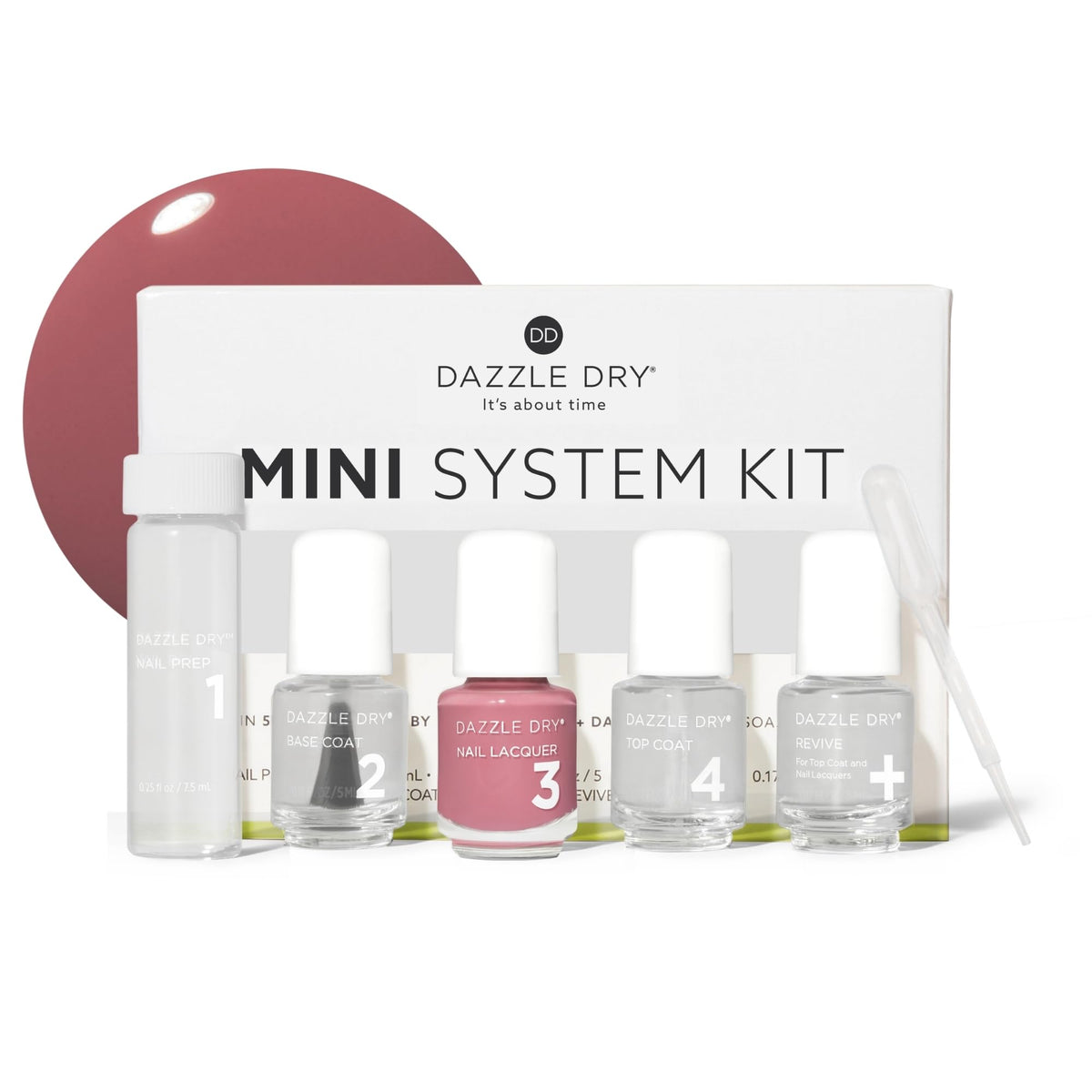 Dazzle Dry Mini Kit – Heart's Caress front view with all components