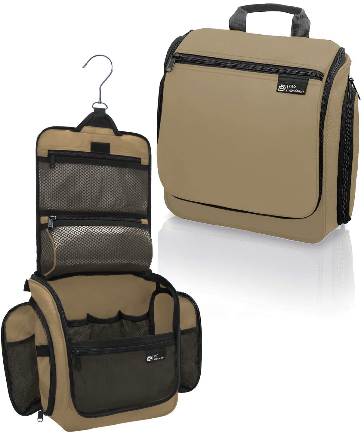 DD D&D Wanderlust Hanging Travel Toiletry Bag front view with compartments