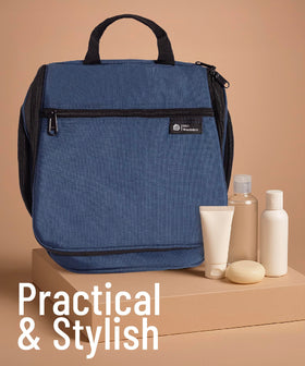 DD D&D Wanderlust Hanging Travel Toiletry Bag packed for travel