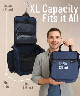 DD D&D Wanderlust Hanging Travel Toiletry Bag showing compartments