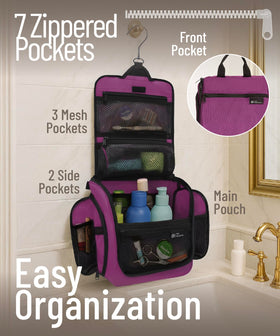 DD D&D Wanderlust Hanging Travel Toiletry Bag showing water-resistant nylon material