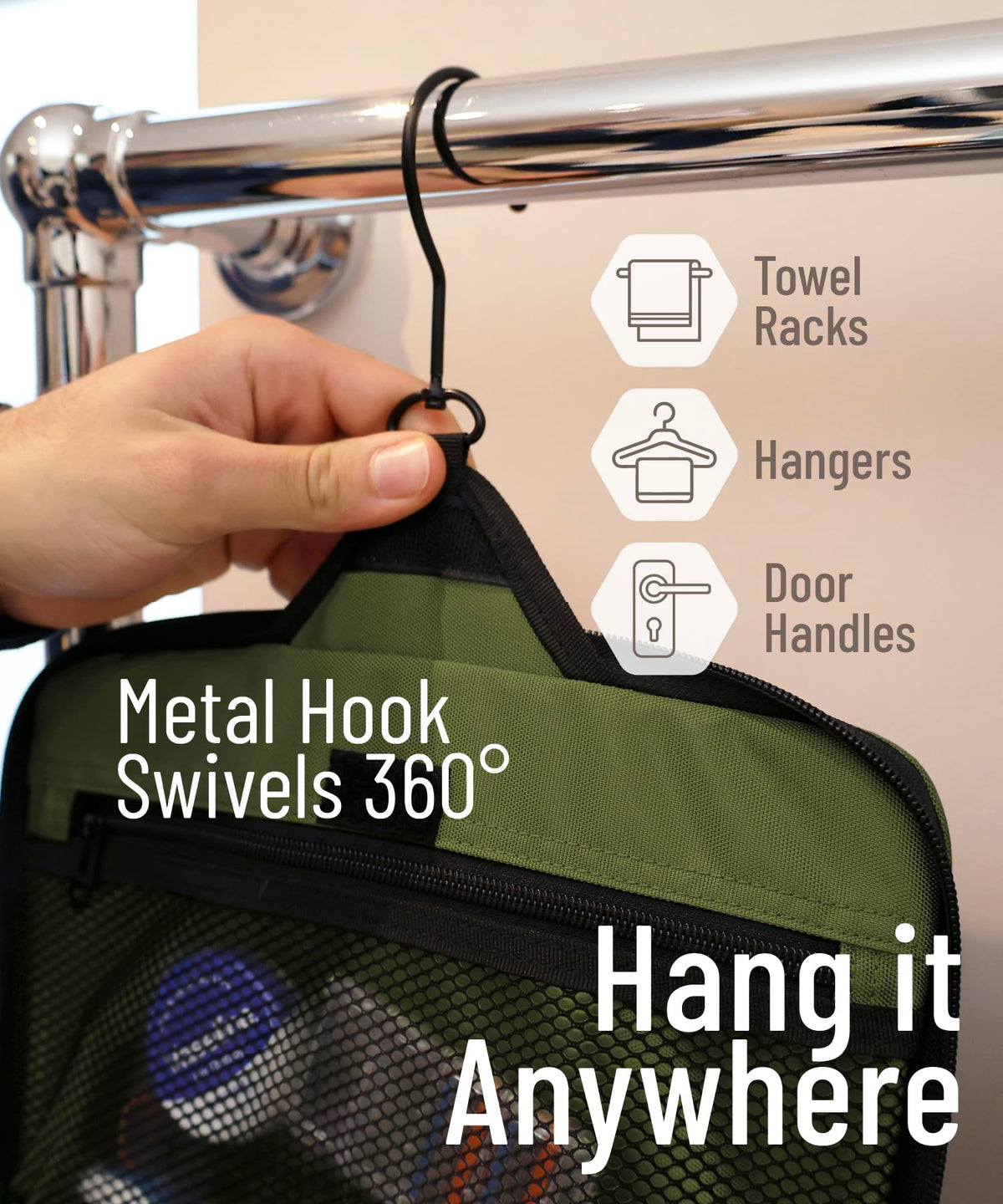DD D&D Wanderlust Toiletry Bag in a bathroom setting