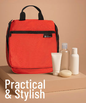 DD D&D Wanderlust Toiletry Bag in bathroom setting