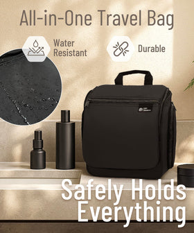 DD D&D Wanderlust Toiletry Bag open with toiletries inside