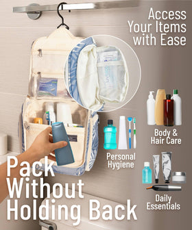 DD D&D Wanderlust Toiletry Bag packed with cosmetics