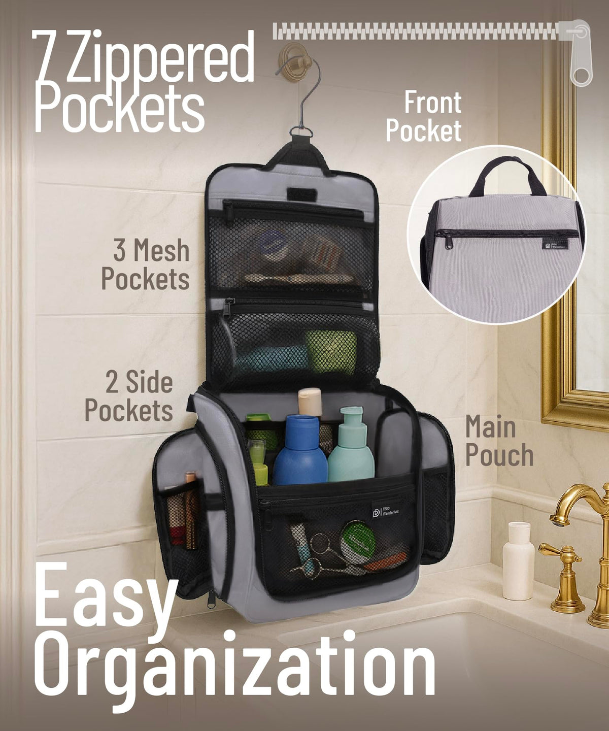 DD D&D Wanderlust Toiletry Bag with water-resistant nylon material