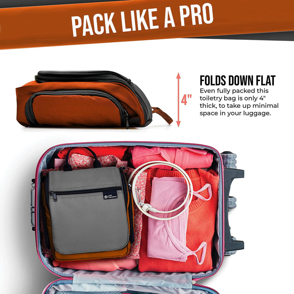 DD D&D Wanderlust Toiletry Bag with YKK zippers close-up