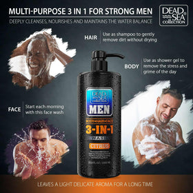 Dead Sea Collection 3-in-1 Men's Body Wash Citrus back view