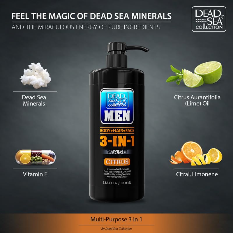 Dead Sea Collection 3-in-1 Men's Body Wash Citrus packaging
