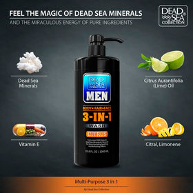 Dead Sea Collection 3-in-1 Men's Body Wash Citrus packaging
