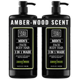 Dead Sea Collection Amber Wood Men’s Body Wash front view