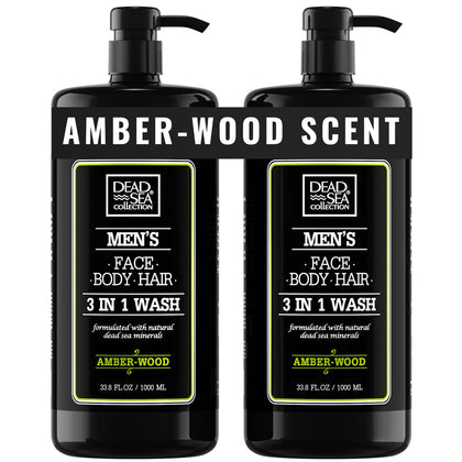 Dead Sea Collection Amber Wood Men’s Body Wash front view