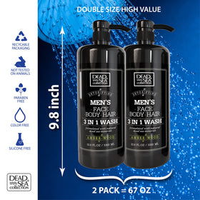 Dead Sea Collection Amber Wood Men’s Body Wash with amber wood scent