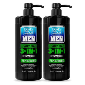 Dead Sea Collection Peppermint Men’s Body Wash front view with pump