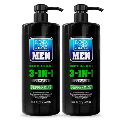 Dead Sea Collection Peppermint Men’s Body Wash front view with pump
