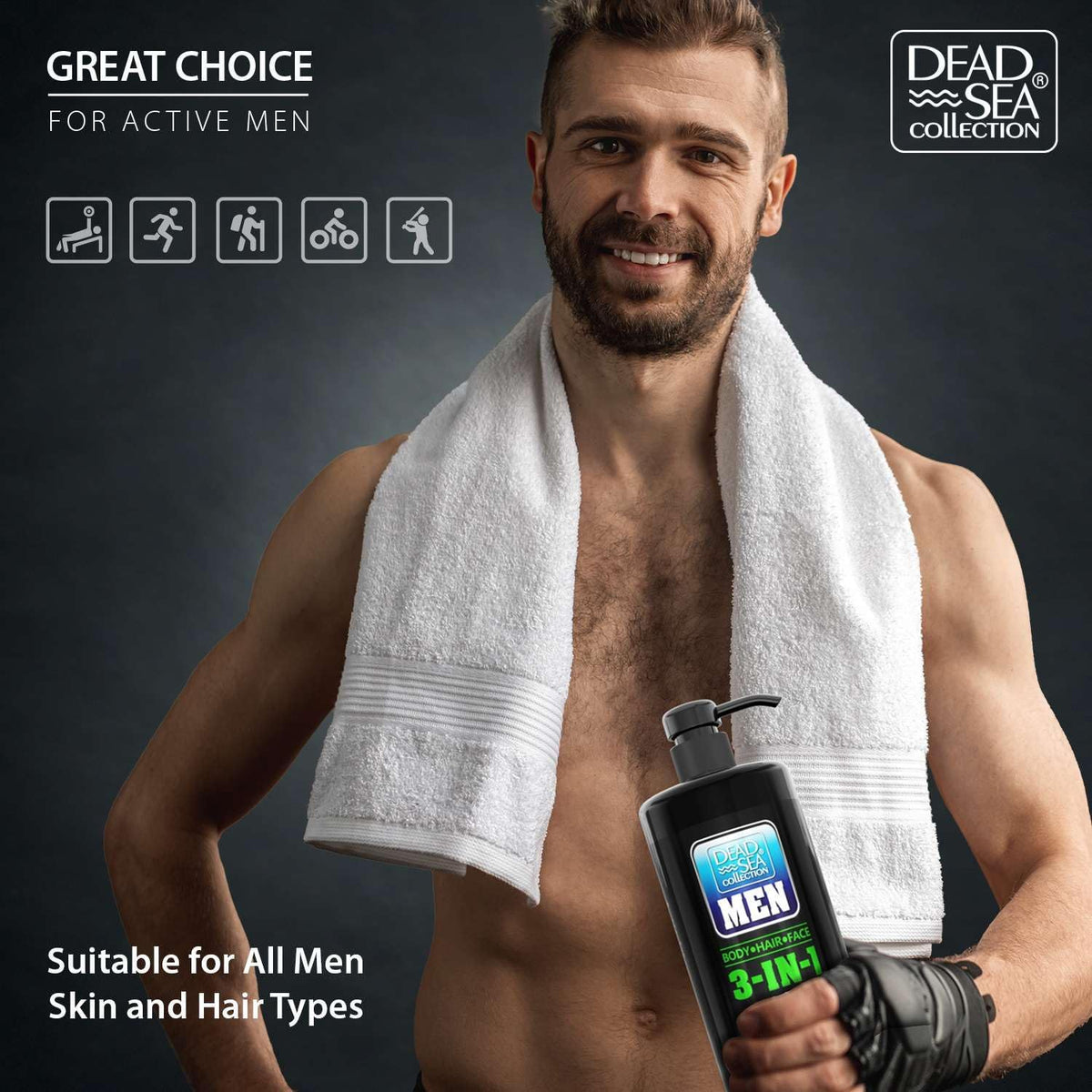 Dead Sea Collection Peppermint Men’s Body Wash with fresh peppermint leaves