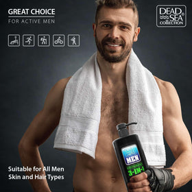 Dead Sea Collection Peppermint Men’s Body Wash with fresh peppermint leaves